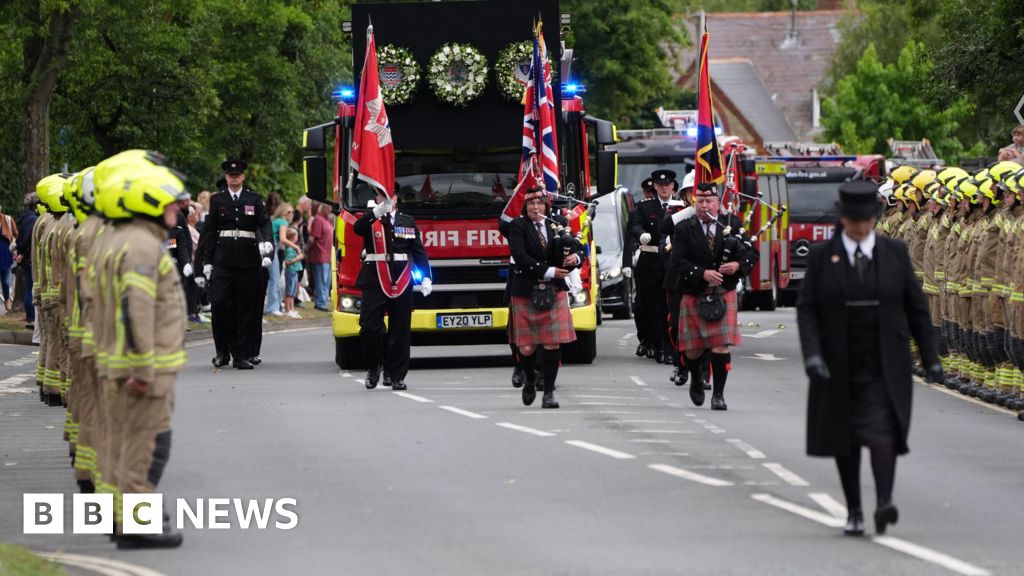 Funeral for firefighter killed in hangar blaze