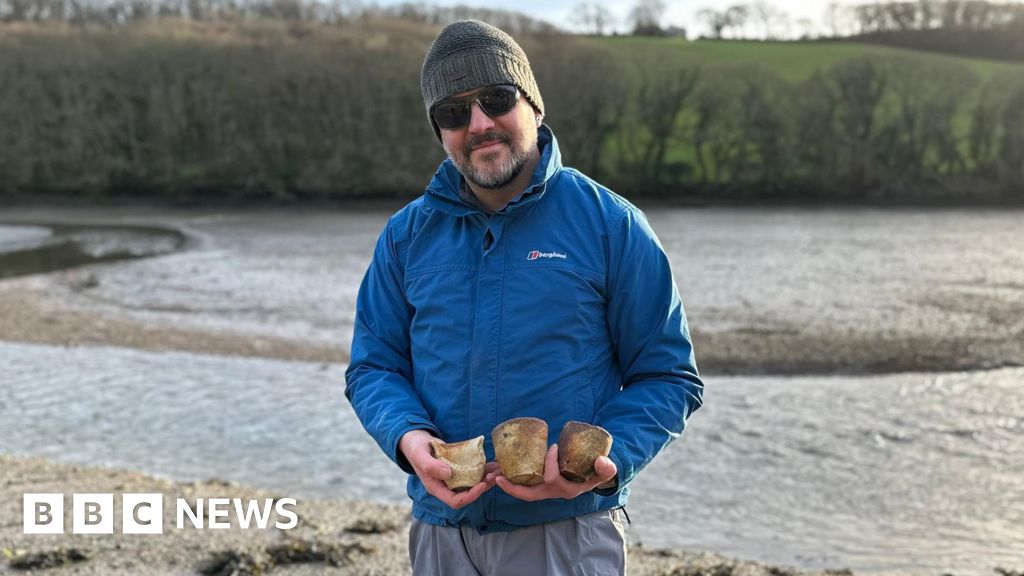 Storm reveals 19th Century crucibles in Cornwall river