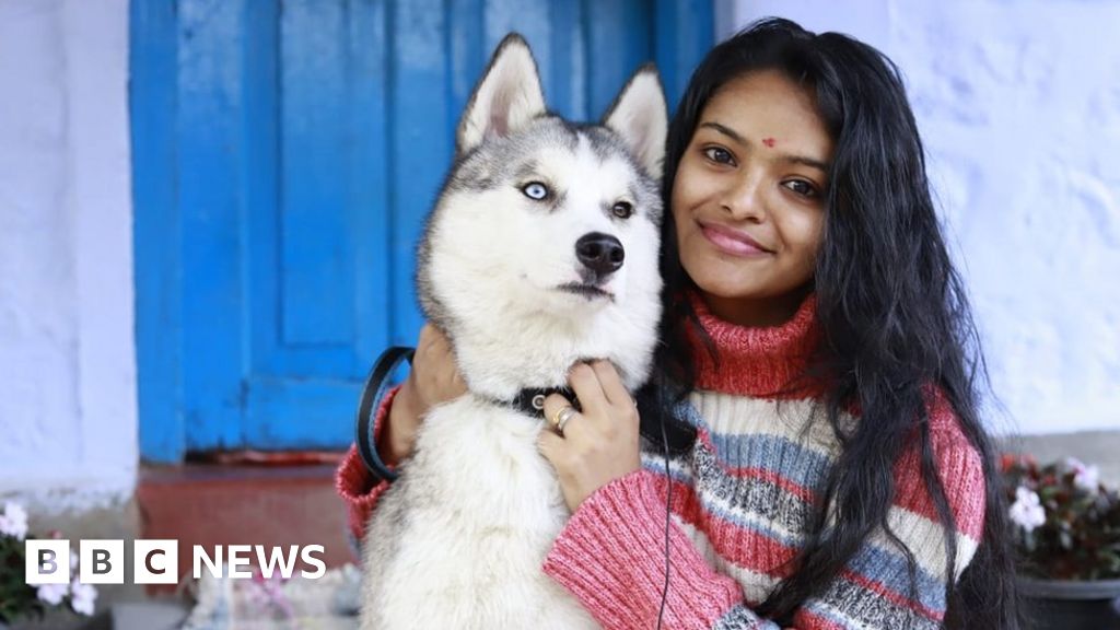 1024px x 576px - Ukraine: The Indian girl who wouldn't abandon her dog in a war zone - BBC  News