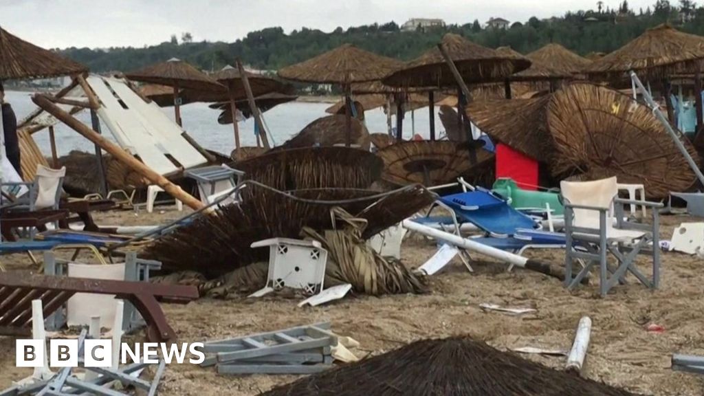 Violent Greek storm caught on camera BBC News
