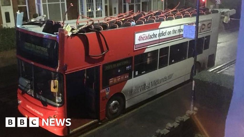 Double Decker S Roof Torn Off By Bridge In Bournville Bbc News
