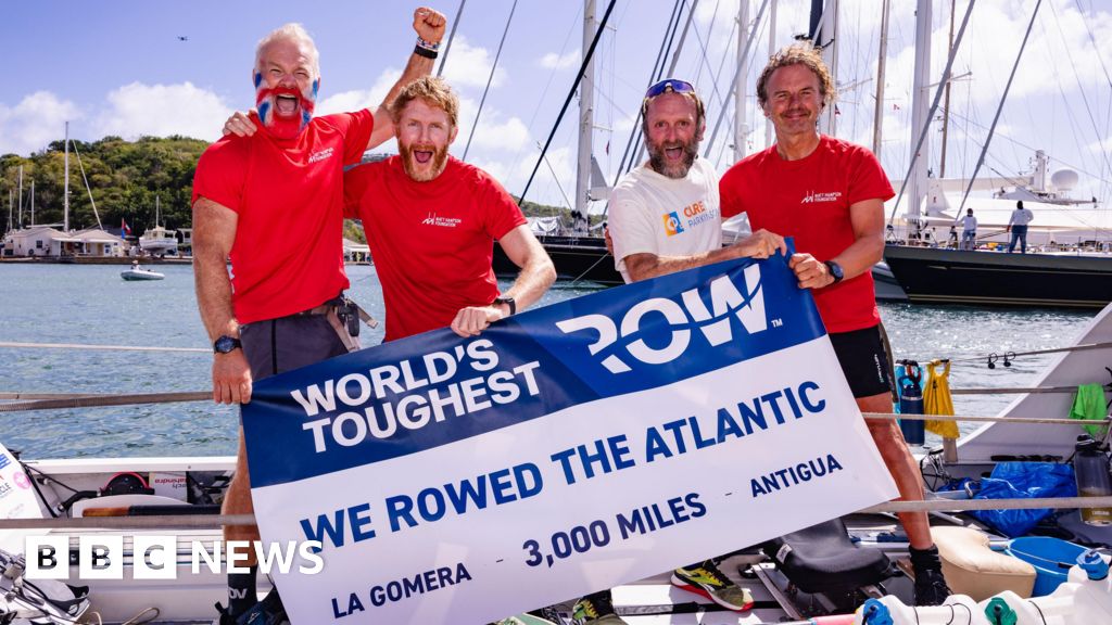 Team completes 3,000-mile row across the Atlantic