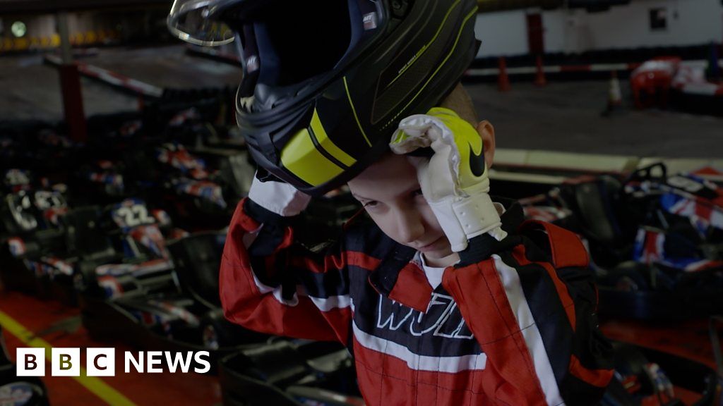 Meet the boy fighting medical odds to be a racing driver - BBC News