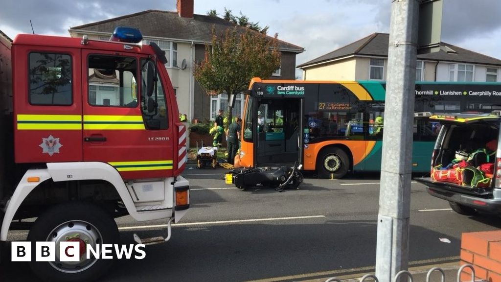 Motorcyclist dies in bus crash on Caerphilly Road, Cardiff BBC News