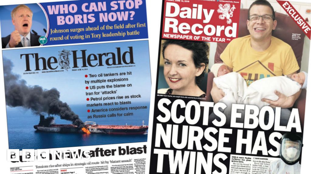 Scotlands Papers Ebola Nurse Gives Birth To Twins Bbc News