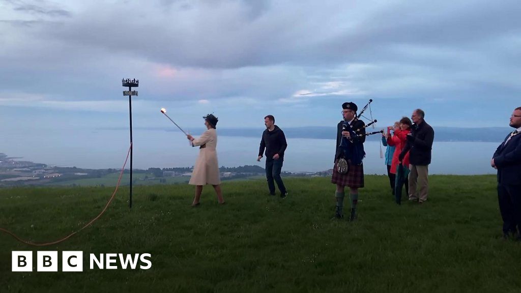 Platinum Jubilee beacons lit across Northern Ireland BBC News
