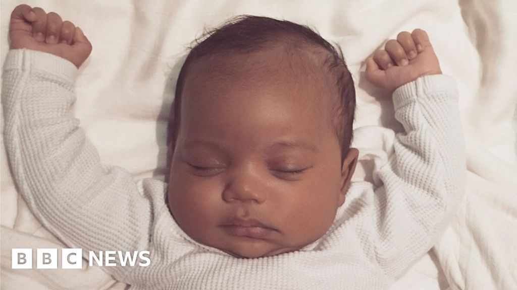 Kim Kardashian Shares Her First Picture Of Three Month Old Son Saint West Bbc News