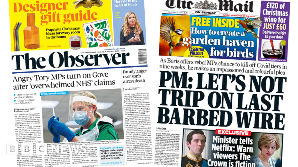 Newspaper Headlines Tory Mps Hospital Anger And Pm In Retreat