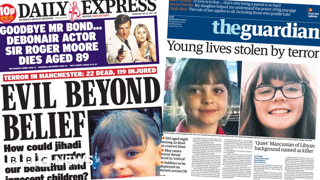 Newspaper headlines 'Young lives stolen by terror' BBC News