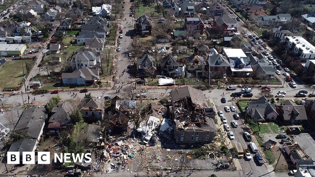 Aerial footage shows Nashville tornado damage