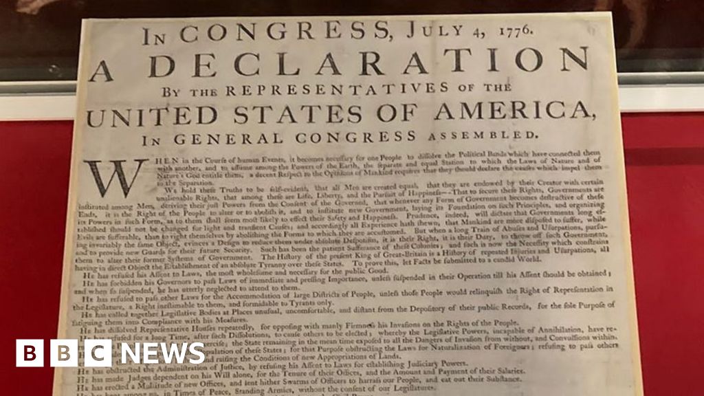 US Declaration Of Independence On Display In Belfast    129427691 Declaration 