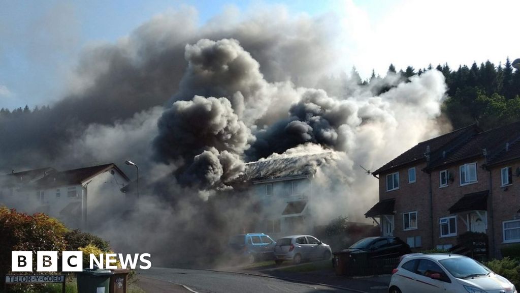Llanbradach fire Five in hospital after house explosion BBC News