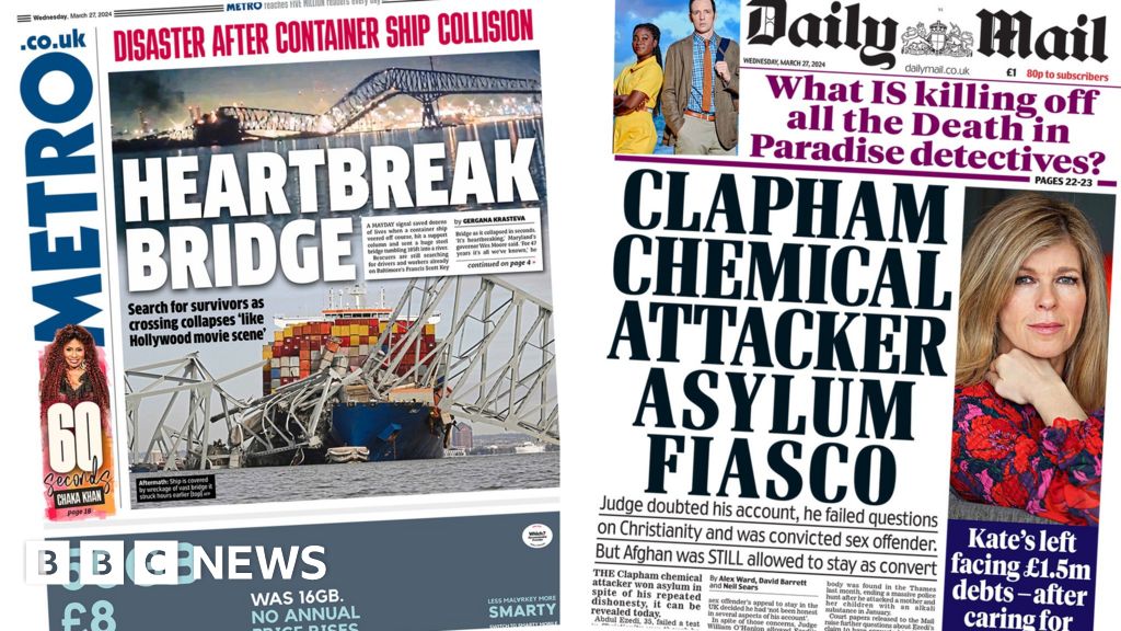 The Papers: 'Heartbreak bridge' and church 'asylum fiasco'