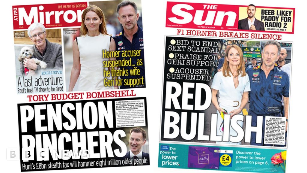 The Papers: Pension pinchers and Horner Red Bullish