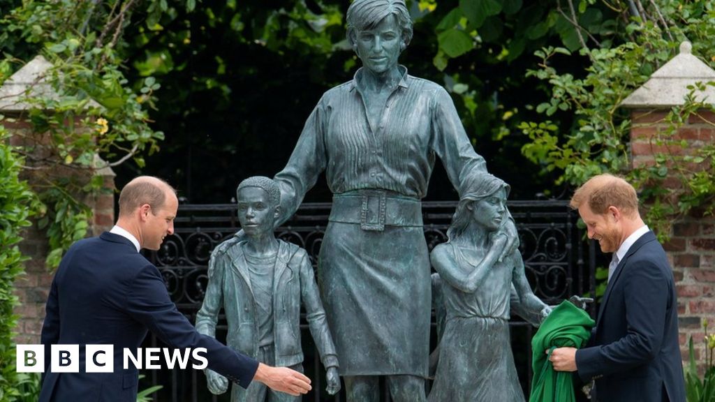William And Harry Unite To Unveil Diana, Garden Memorial Statues Uk