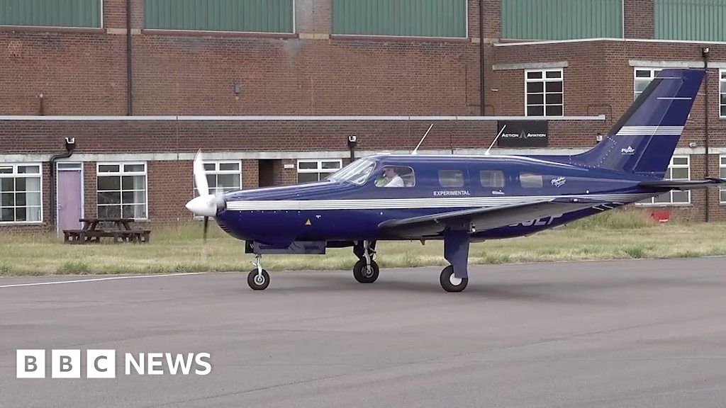 Electric plane's 'milestone' first UK test flight at Cranfield