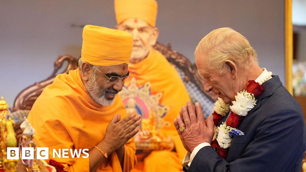 King Charles III and Queen Camilla Attend 30th Anniversary Celebrations of Neasden Hindu Temple in London