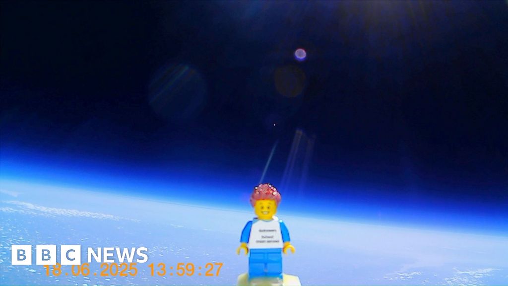 Lego man rockets into space on Shropshire school project