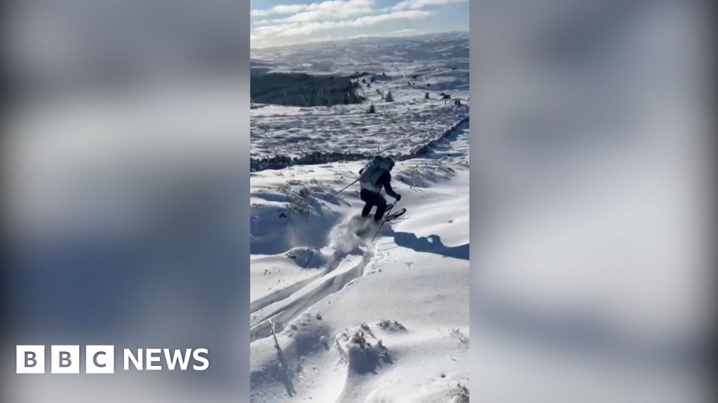 Skiers take advantage of snowy Denbighshire hills after cold snap