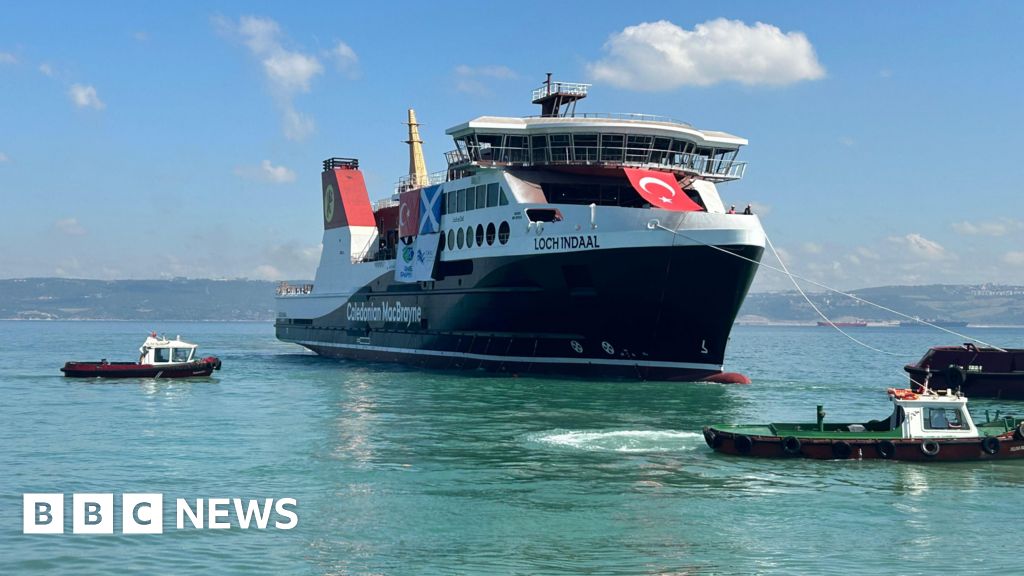 New CalMac ferry for Islay and Jura launches in Turkey – BBC News