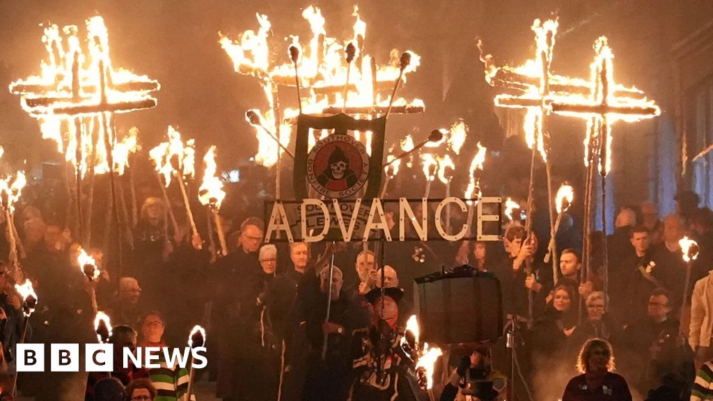 Crowds line streets for Lewes bonfire celebrations
