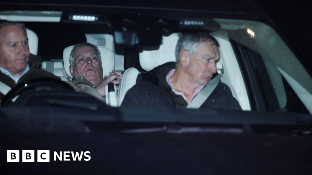 Watch as Andrew Mountbatten-Windsor's car leaves police station