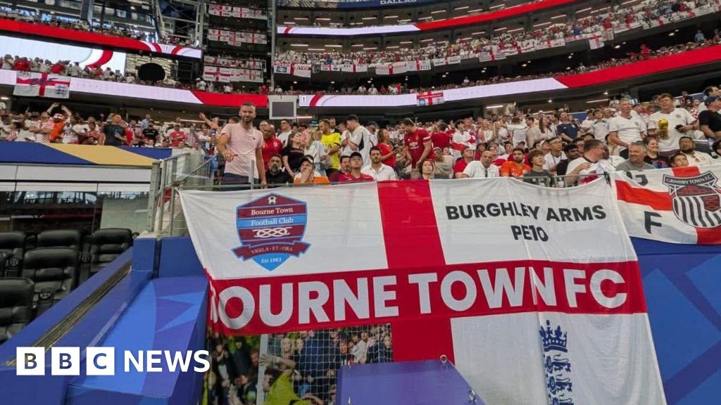 bbc.co.uk - Eleanor Maslin - Bourne Town FC flag enjoys a global World Cup audience