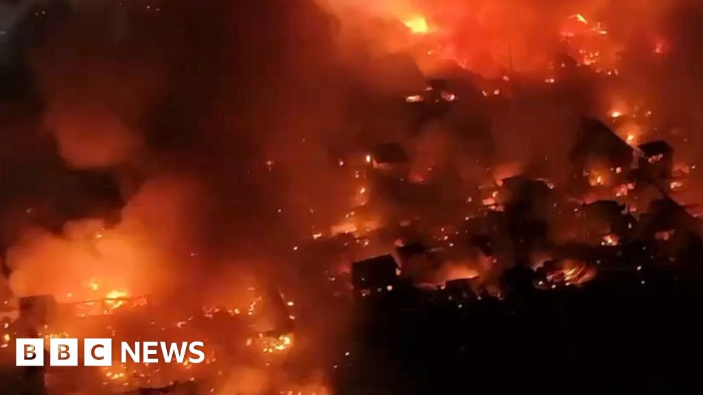 Watch: Huge fire rips through residential homes in Manila