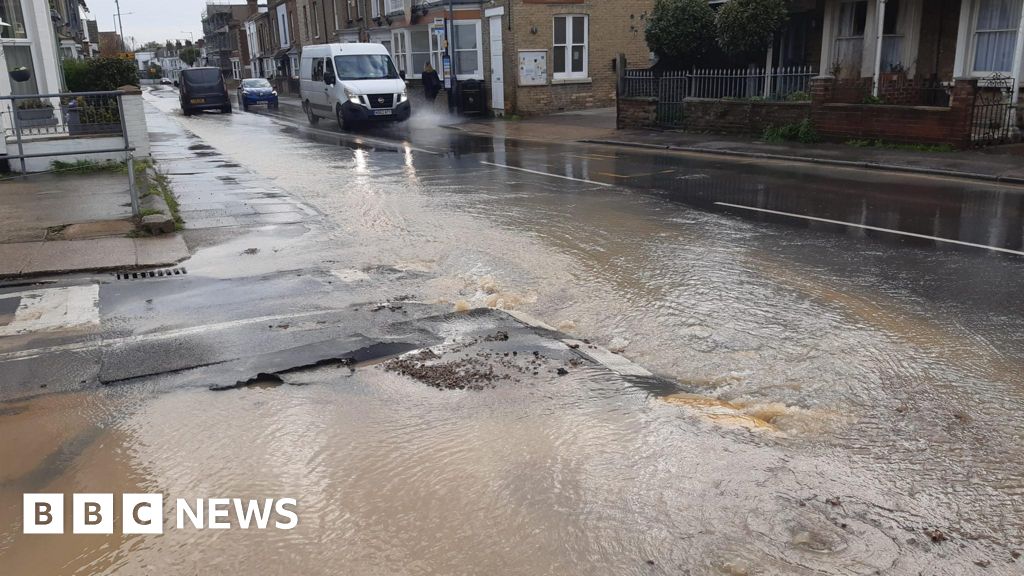 Parts of Whitstable flooded after water mains burst
