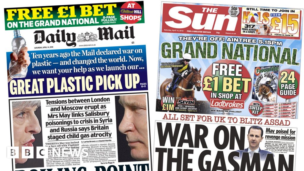 Newspaper headlines: Britain, France, US launch Syria airstrikes