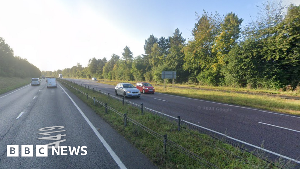 A419 near Swindon closed after van hits road sign BBC News