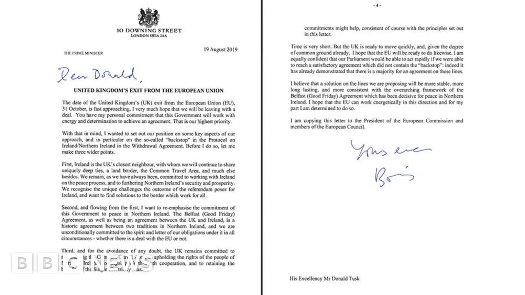Brexit Boris Johnson's letter to the EU BBC News