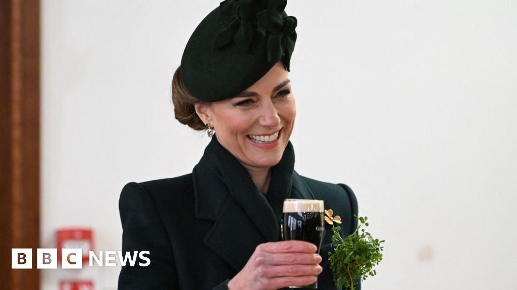 Princess of Wales drinks Guinness at St Patrick's Day event