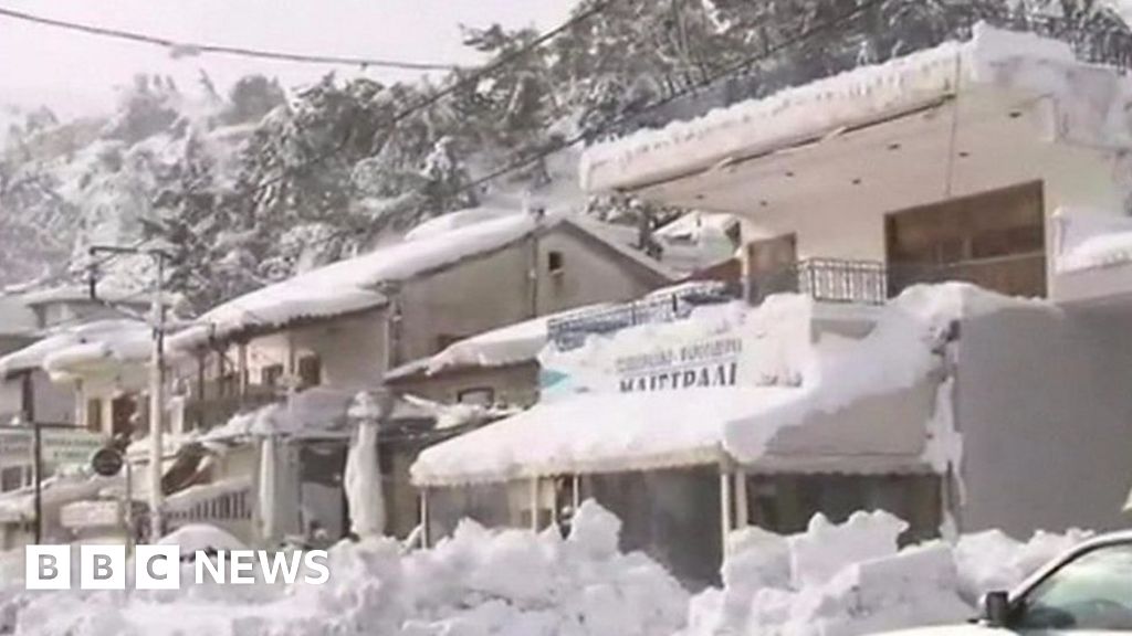 Parts of Greece have been blanketed in snow BBC News