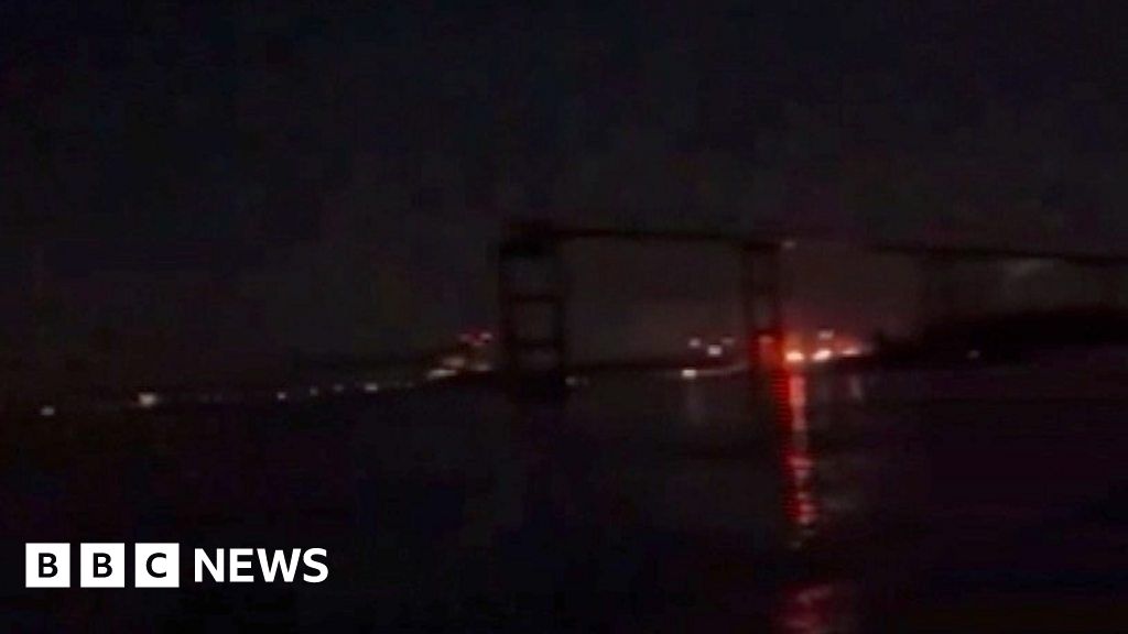 Major bridge collapses in Baltimore after cargo ship collision