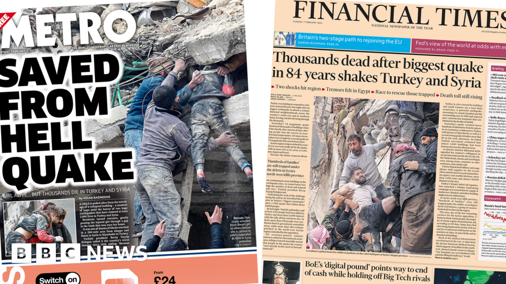 'Newspaper headlines: 'Saved from hell' after 'biggest quake in 84 years'