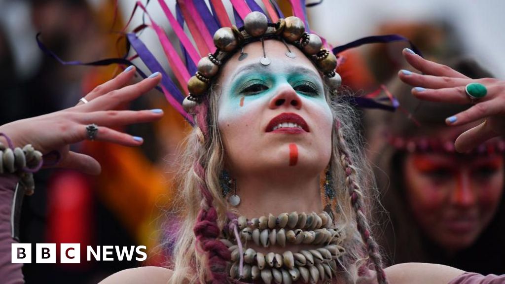 May Queen and Green Man - What is the Beltane Fire Festival? - BBC News