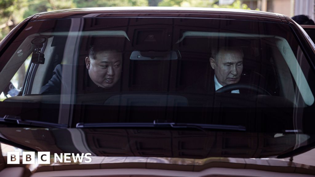 Putin and Kim exchange gifts of limousine, tea set and ‘busts’ in North Korea