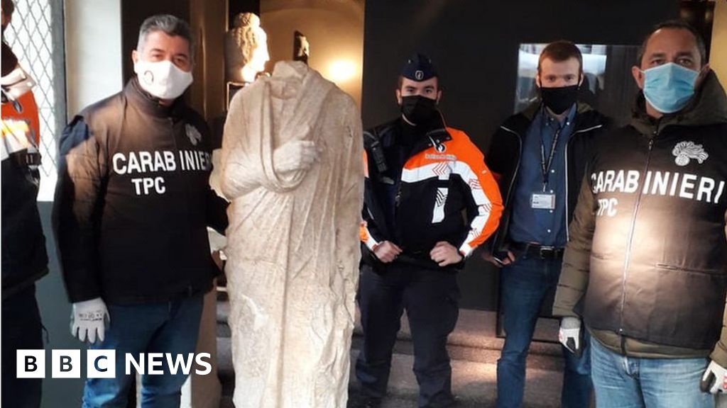 Stolen Roman statue found in Brussels antique shop - BBC News