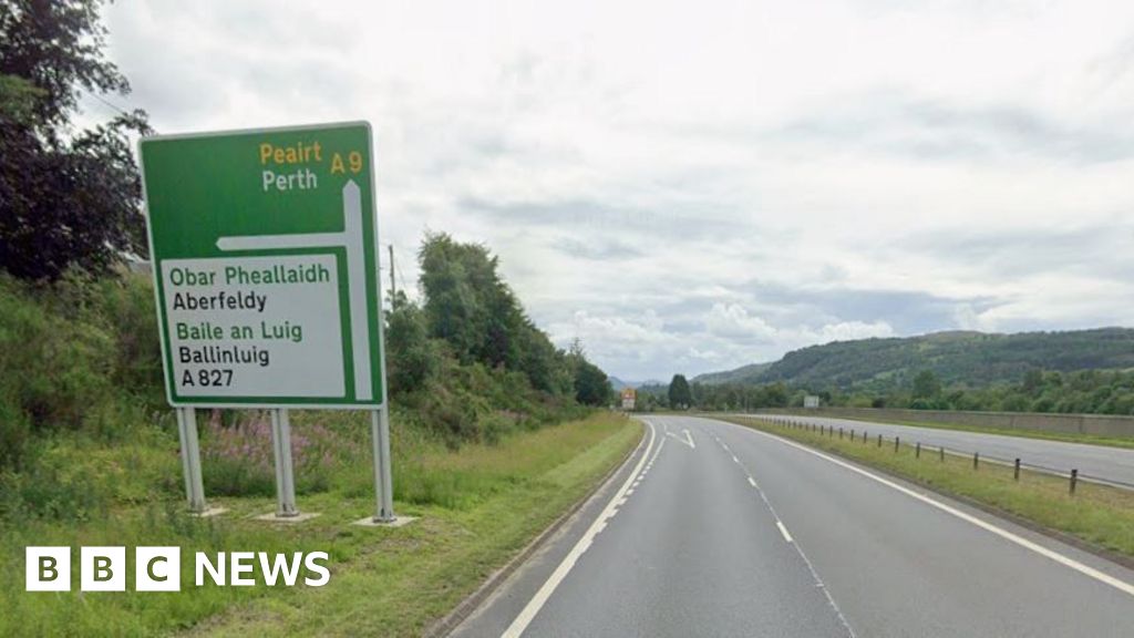 Man dies after lorry and three vehicles crash on A9 at Ballinluig