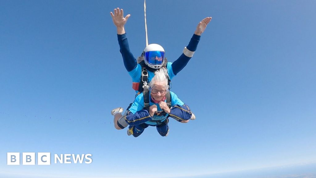 Watch: 102-year-old woman becomes Britain's oldest skydiver