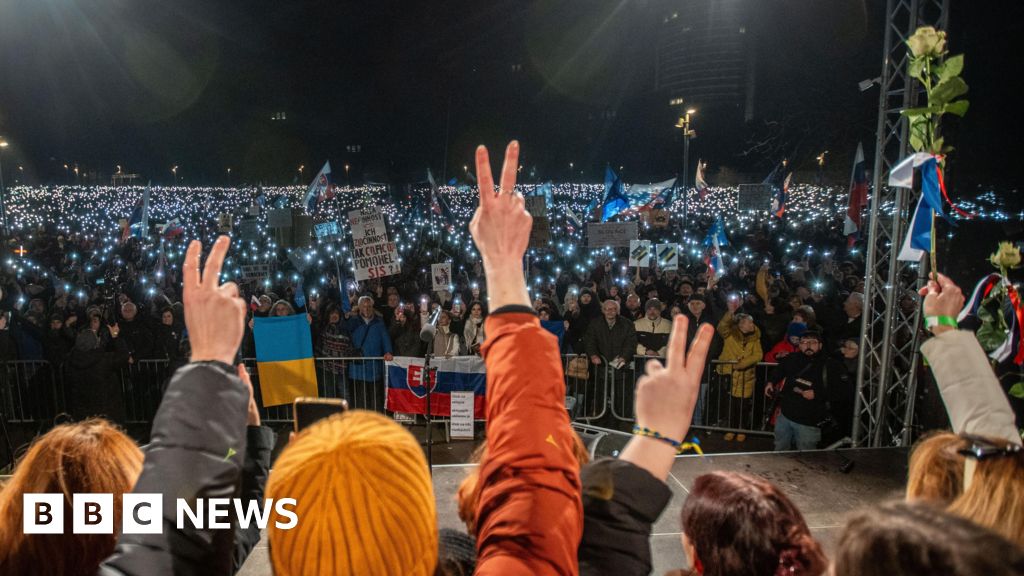 Slovak opposition protests as PM Fico warns of coup