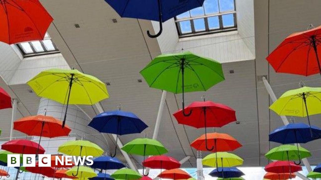 Umbrella display in Milton Keynes highlights neurodiversity