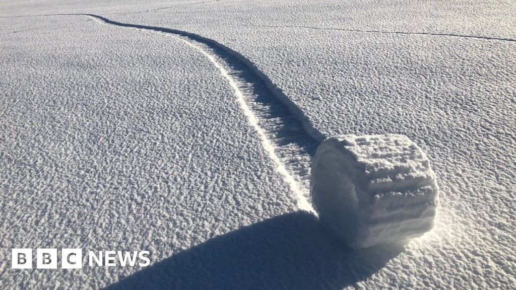 Rare snow rollers spotted in field near Marlborough BBC News