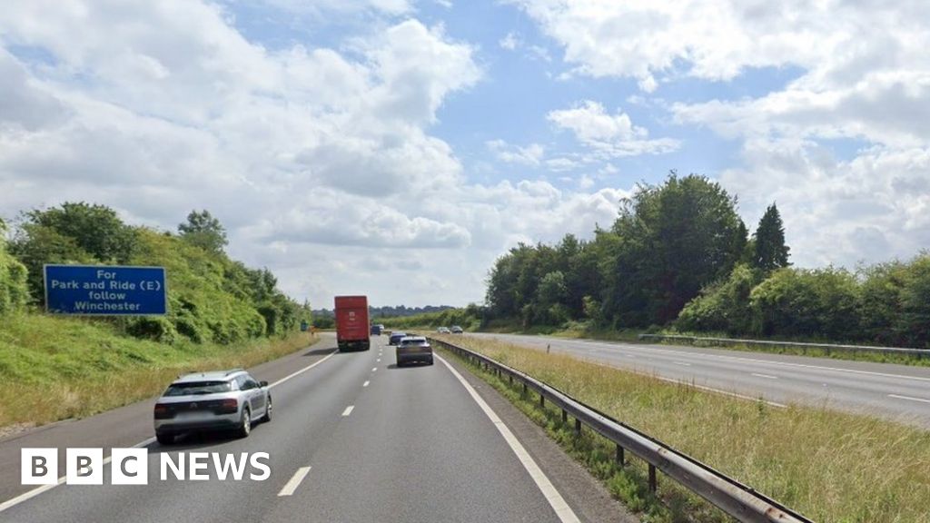 M3 Van and lorry crash shuts motorway near Winchester