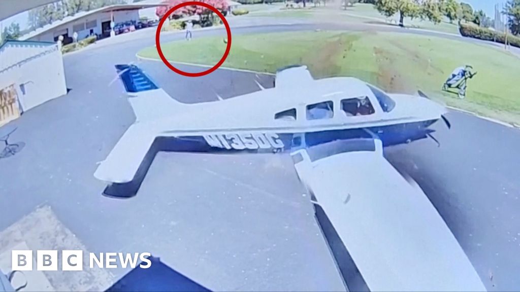 Man nearly hit when small plane crashes on golf course