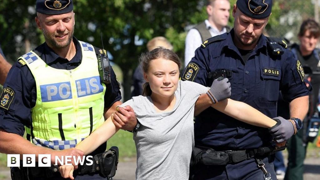 Thunberg carried away by police hours after fine
