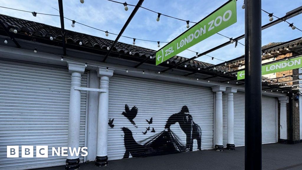 Banksy's latest work appears on London Zoo gates