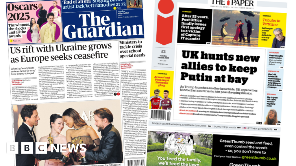 The Papers: 'US rift with Ukraine grows' and 'UK hunts new allies'