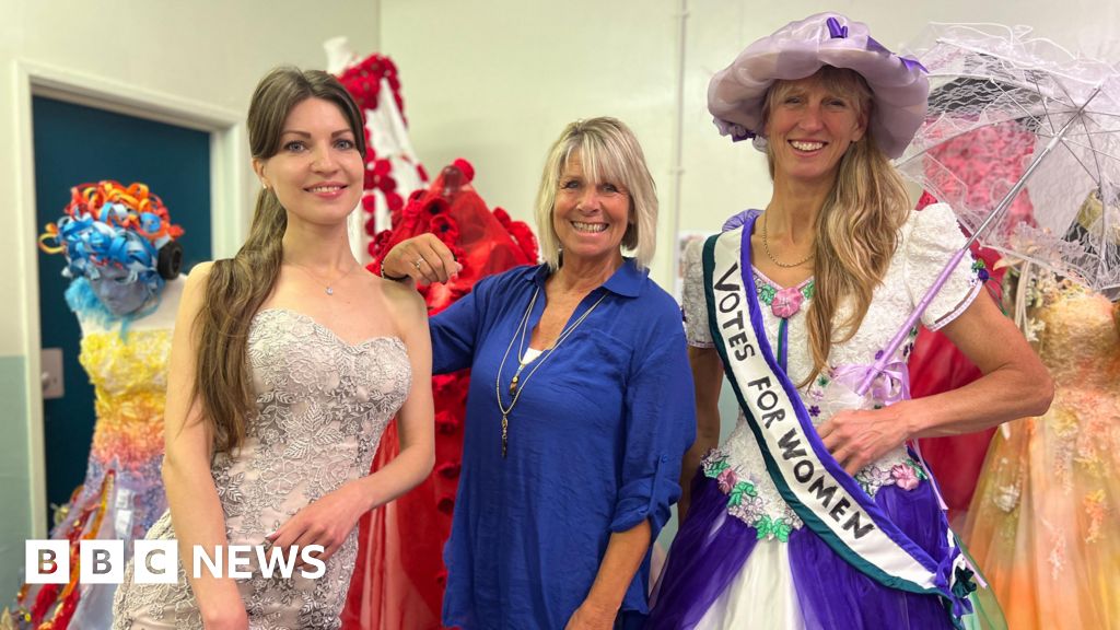 Unique upcycled wedding dresses on display in Somerset